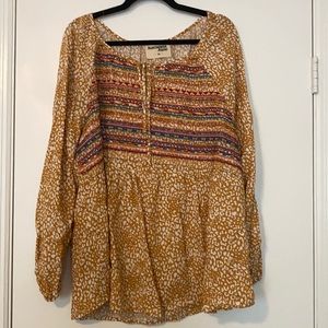 Leopard embroidery top